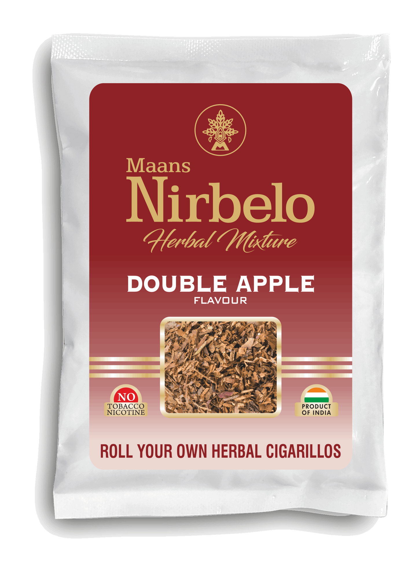 Nirbelo Herbal Raw Mixture Double Apple Flavor 100% Tobacco Free & Nicotine Free Natural Organic Ingredients for Quit Smoking & Nature's Alternative to Tobacco