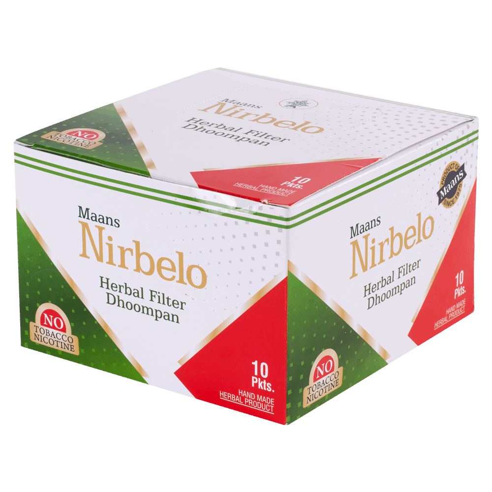 Nirbelo Herbal Filter Dhoompan Icey Mint Flavor 100% Tobacco Free & Nicotine Free Cigarette Natural Organic Ingredients for Quit Smoking & Nature's Alternative to Tobacco