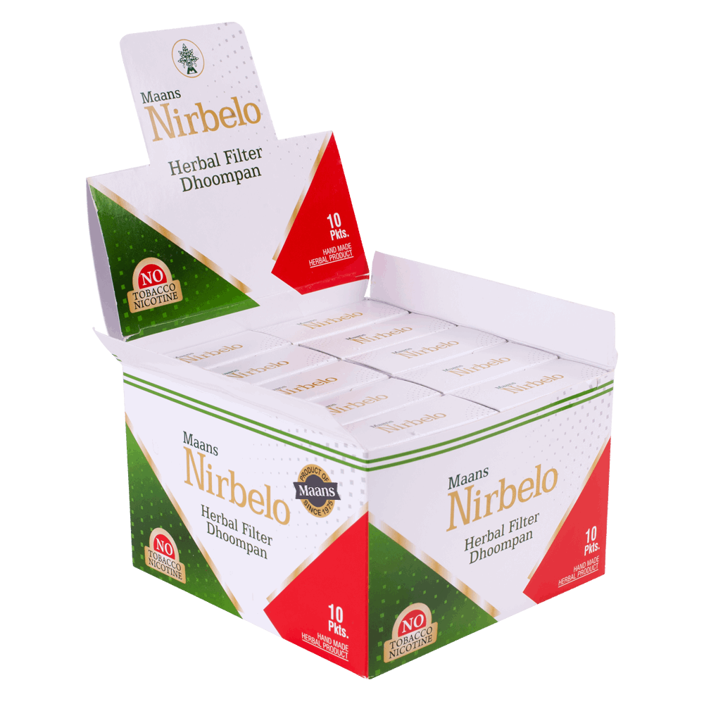 Nirbelo Herbal Filter Dhoompan Icey Mint Flavor 100% Tobacco Free & Nicotine Free Cigarette Natural Organic Ingredients for Quit Smoking & Nature's Alternative to Tobacco